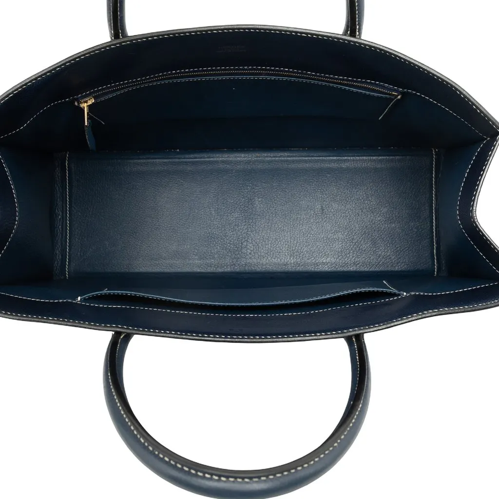 Hermès Courchevel Whitebus GM Blue Leather Good - Model View