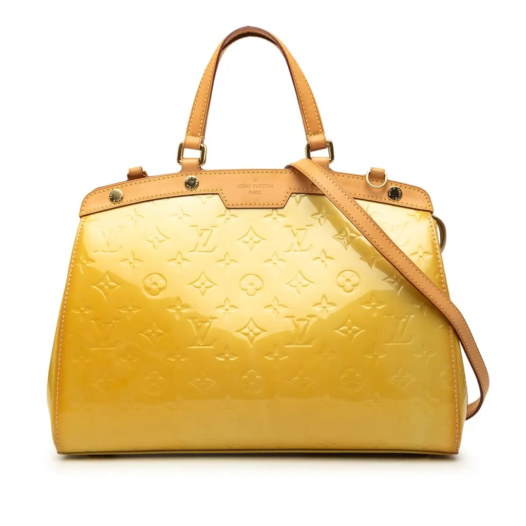 Louis Vuitton Monogram Vernis Brea MM Yellow Leather Very good - Front View
