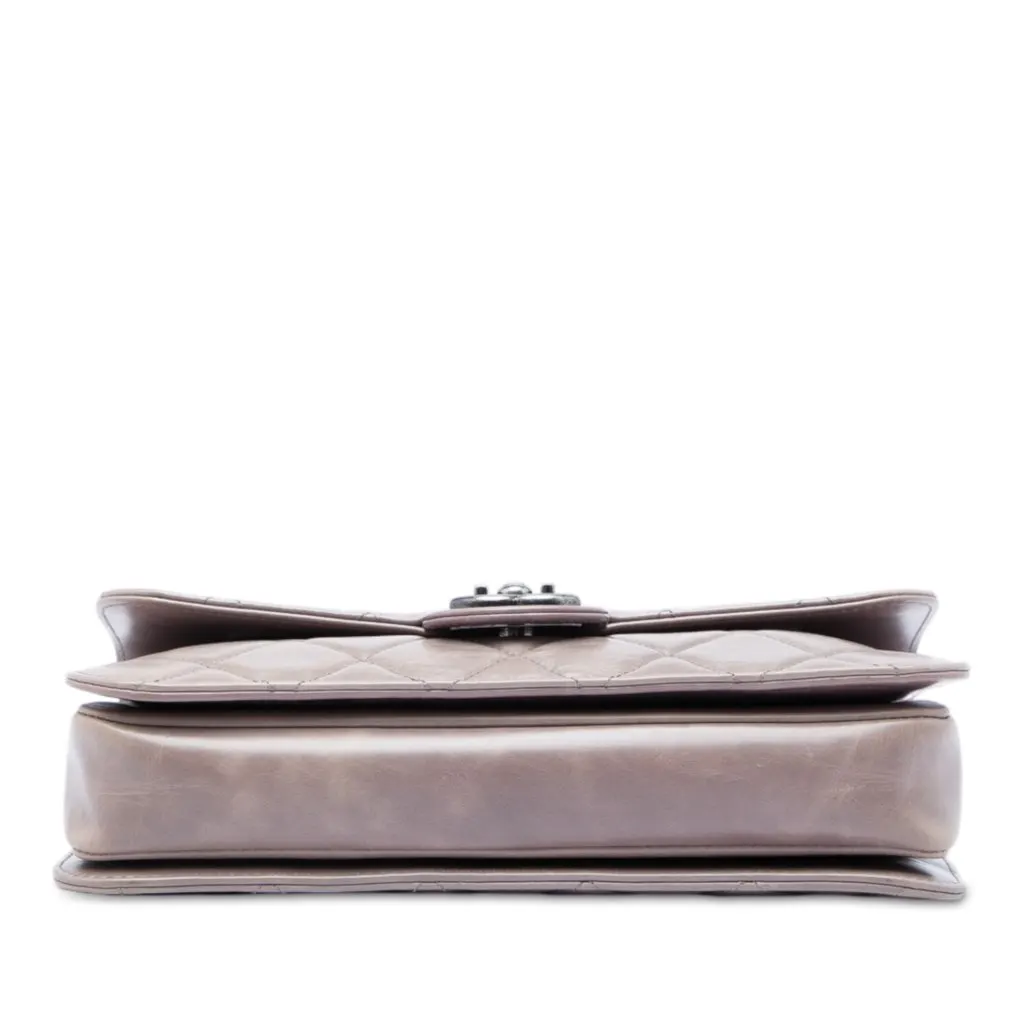 Chanel Medium Quilted Aged Calfskin Perfect Edge Flap Purple Leather Very good - Inside View