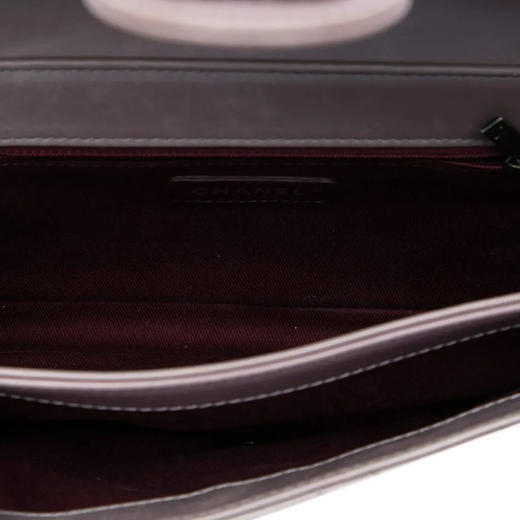 Chanel Medium Quilted Aged Calfskin Perfect Edge Flap Purple Leather Very good - Model View