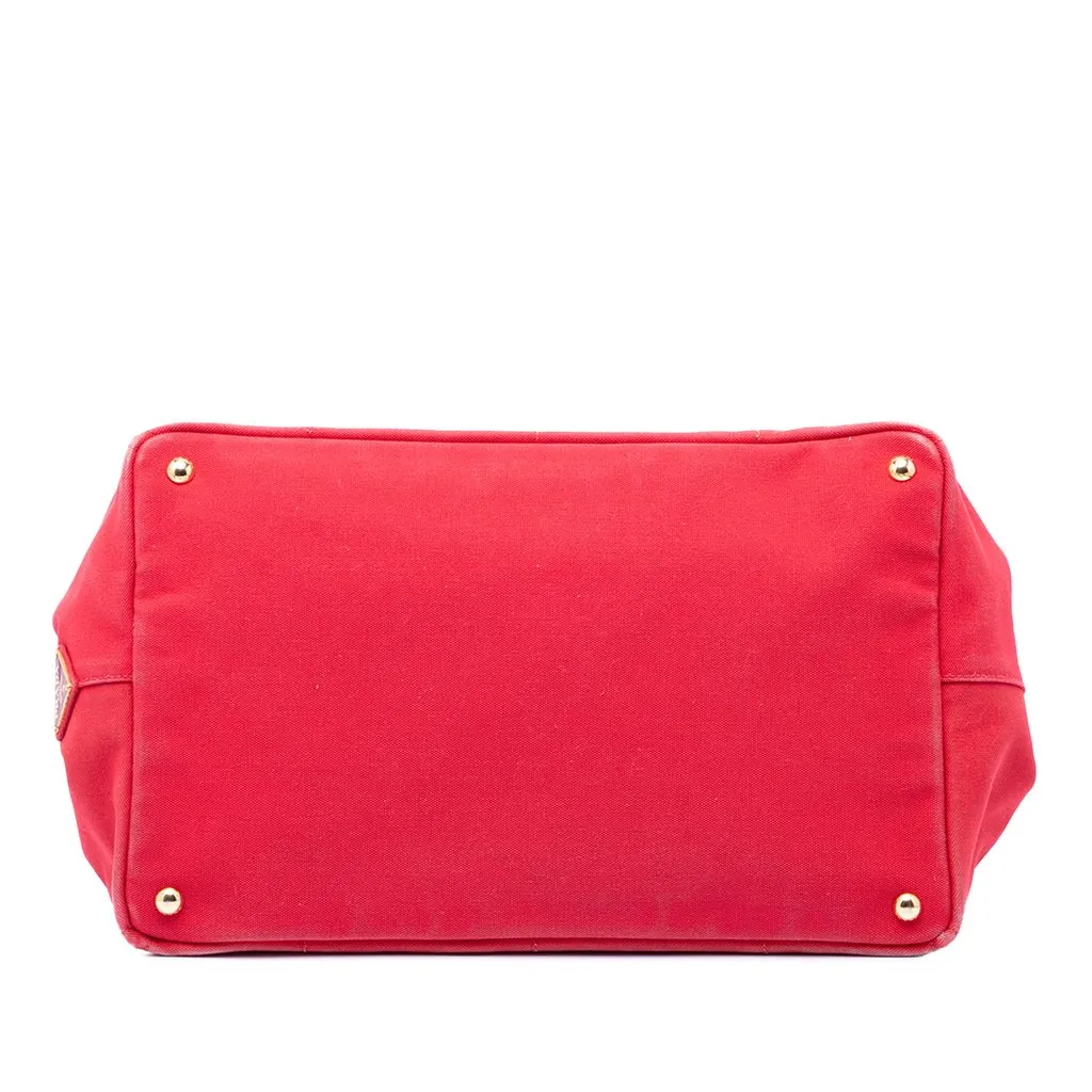 Prada Large Canvas Canapa Logo Tote Red Very good - Inside View