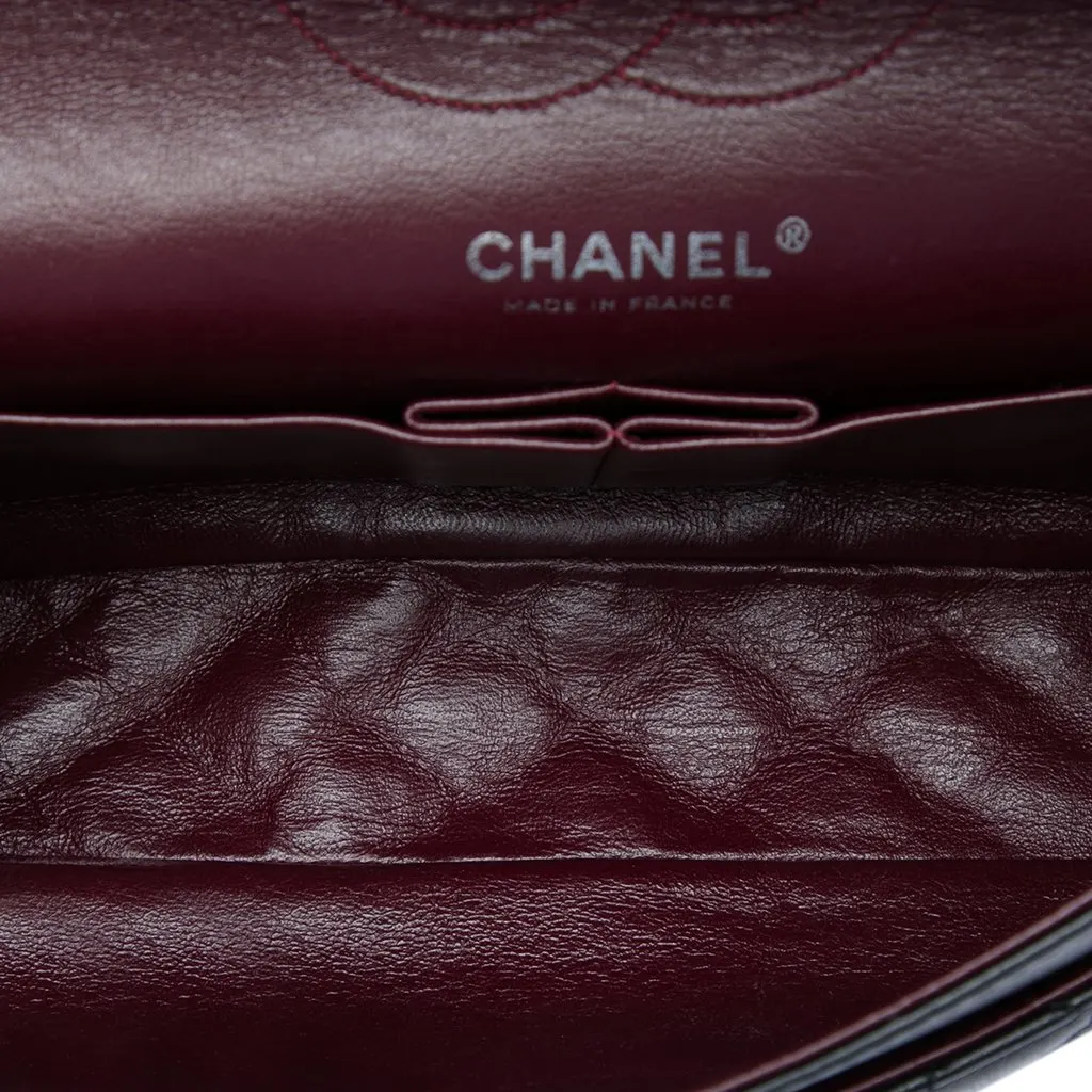 Chanel Medium Classic Lambskin Double Flap Black Leather Very good - Model View