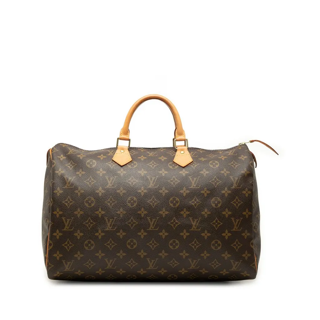 Louis Vuitton Monogram Speedy 40 Brown Canvas Good - Front View
