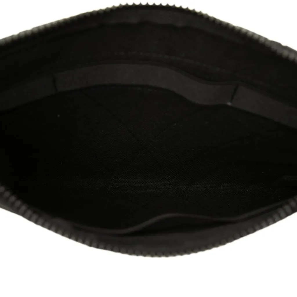 Bottega Veneta Rubber Intrecciato Clutch Black Polyester Good - Model View