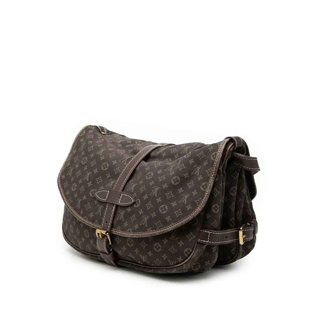 Louis Vuitton Monogram Mini Lin Saumur 30 Brown Canvas Very good - Back View