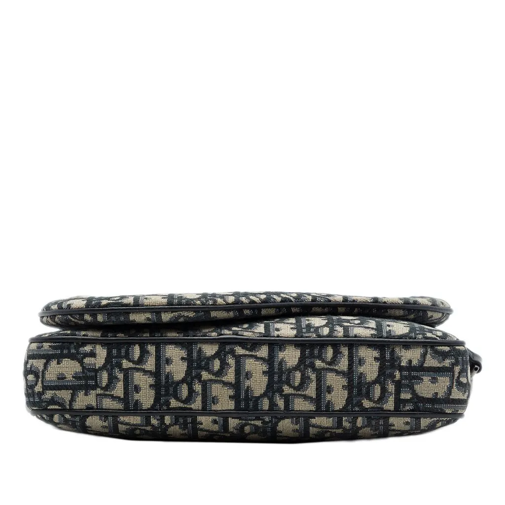 Dior Oblique Canvas Saddle Triple Pouch Blue Canvas Good - Inside View
