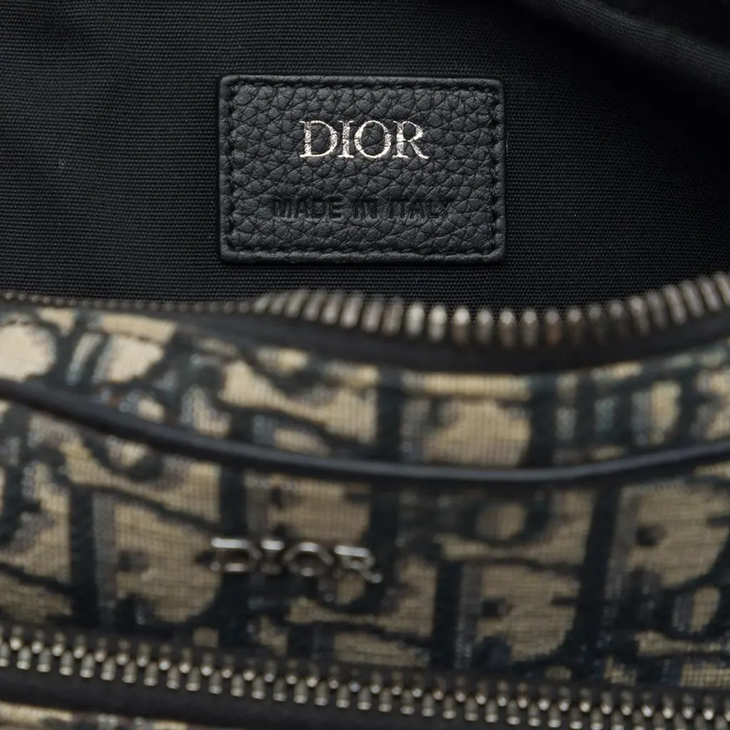Dior Oblique Canvas Saddle Triple Pouch Blue Canvas Good - Box View