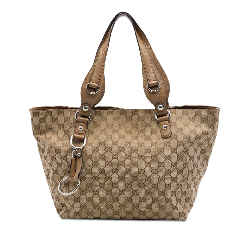Gucci GG Canvas Icon Bit Tote Beige Canvas Very good - Front View