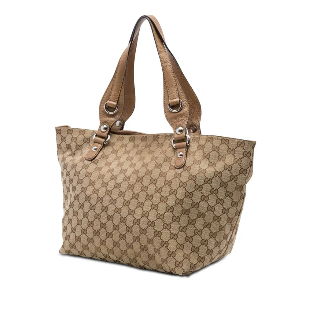 Gucci GG Canvas Icon Bit Tote Beige Canvas Very good - Back View