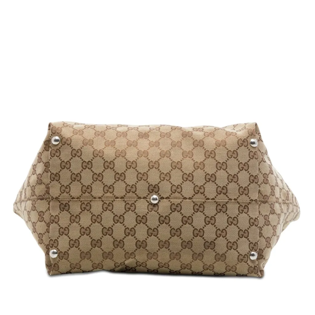 Gucci GG Canvas Icon Bit Tote Beige Canvas Very good - Inside View