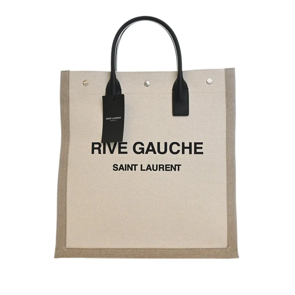 Saint Laurent Mixed Fibers Rive Gauche North South Tote Brown Very good - Front View
