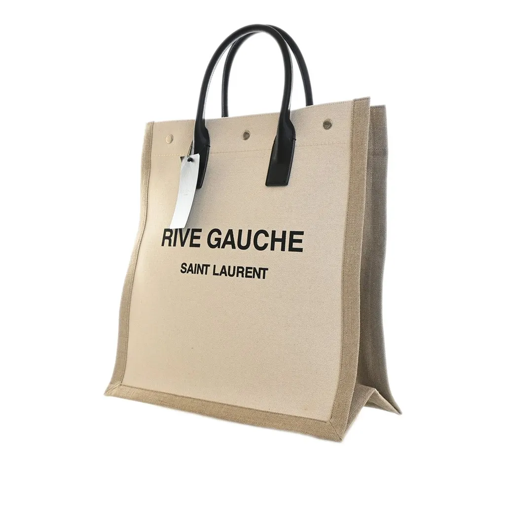 Saint Laurent Mixed Fibers Rive Gauche North South Tote Brown Very good - Back View