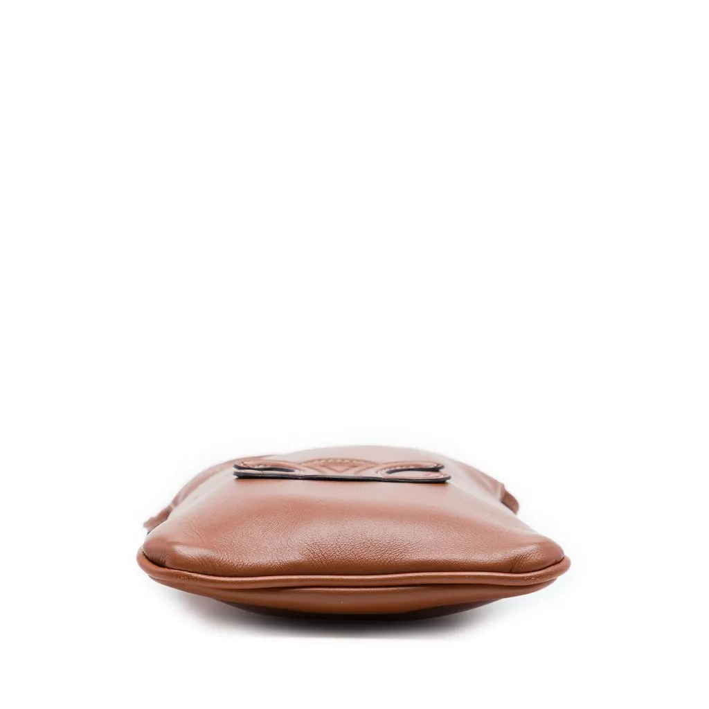 Celine Smooth Calfskin Cuir Triomphe Drawstring Phone Holder Crossbody Brown Leather Very good - Inside View
