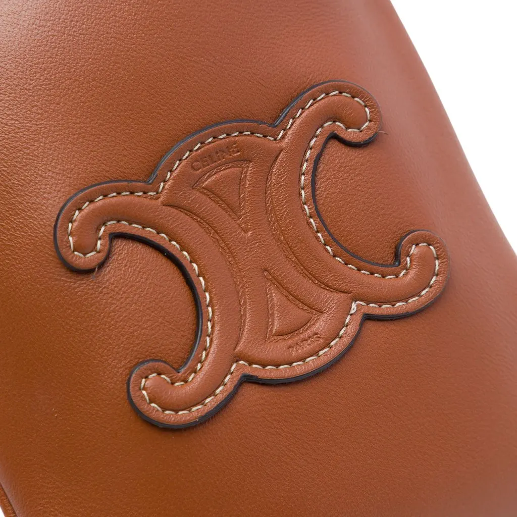 Celine Smooth Calfskin Cuir Triomphe Drawstring Phone Holder Crossbody Brown Leather Very good - Box View