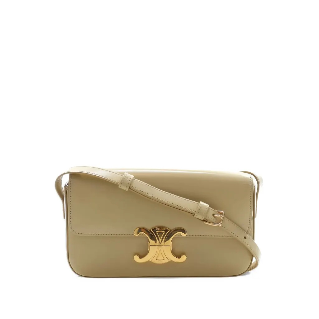 Celine Shiny جلد العجل تريومف Claude كتف حقيبة