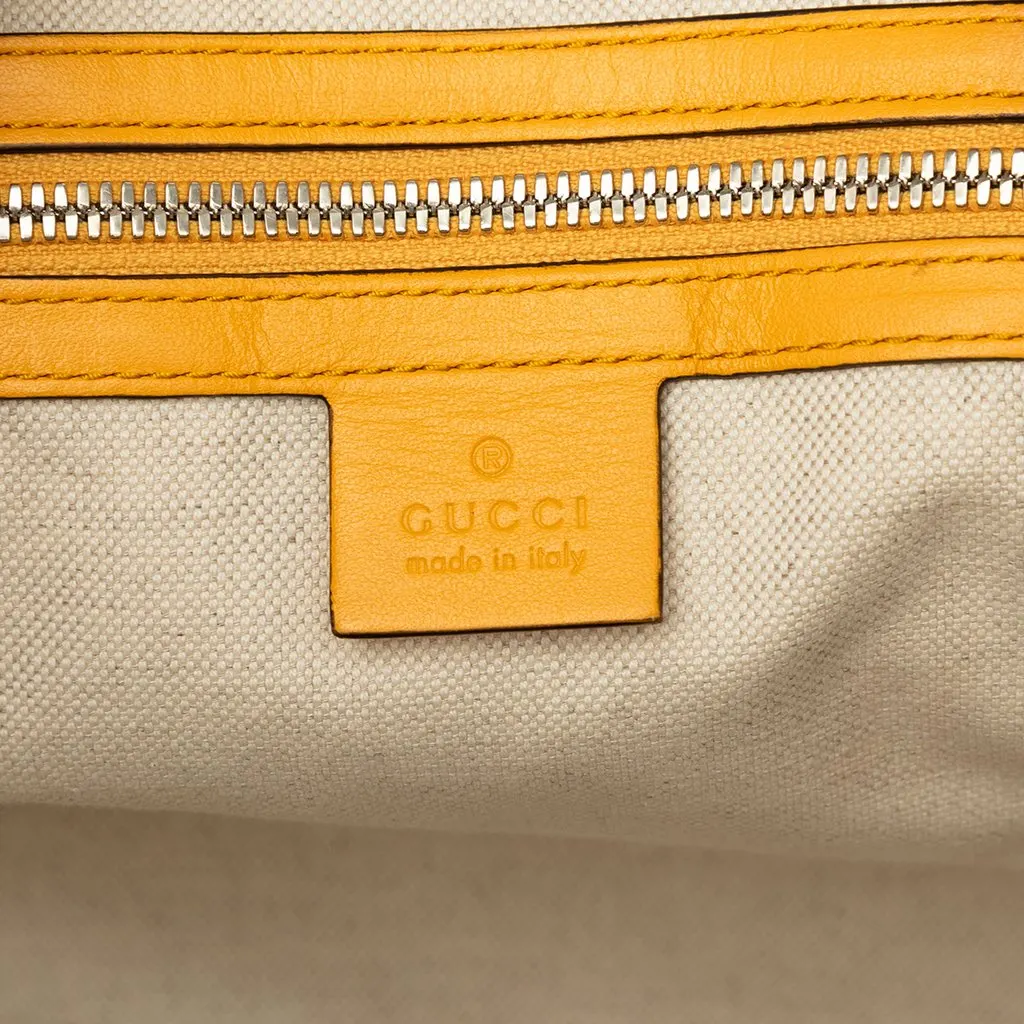 Gucci GG Embossed Calfskin Duffle Bag Yellow Leather Very good - Box View