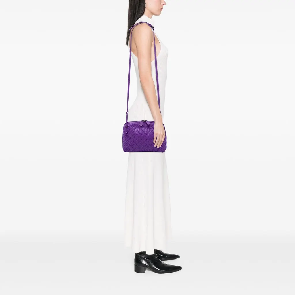 Bottega Veneta Nappa Intrecciato Nodini Crossbody Purple Leather Good - Box View
