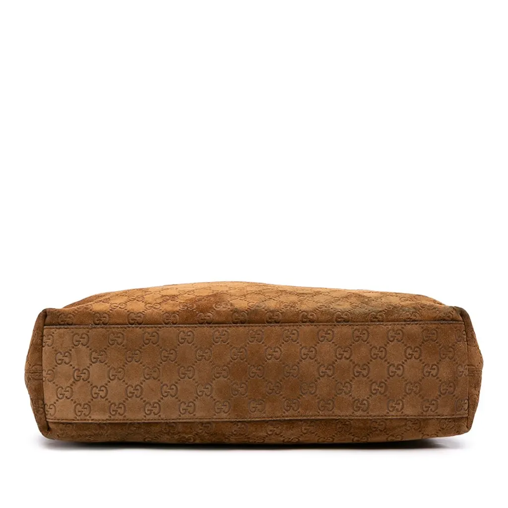 Gucci Large GG Suede Horsebit Beatrix Hobo Brown Suede Very good - Inside View