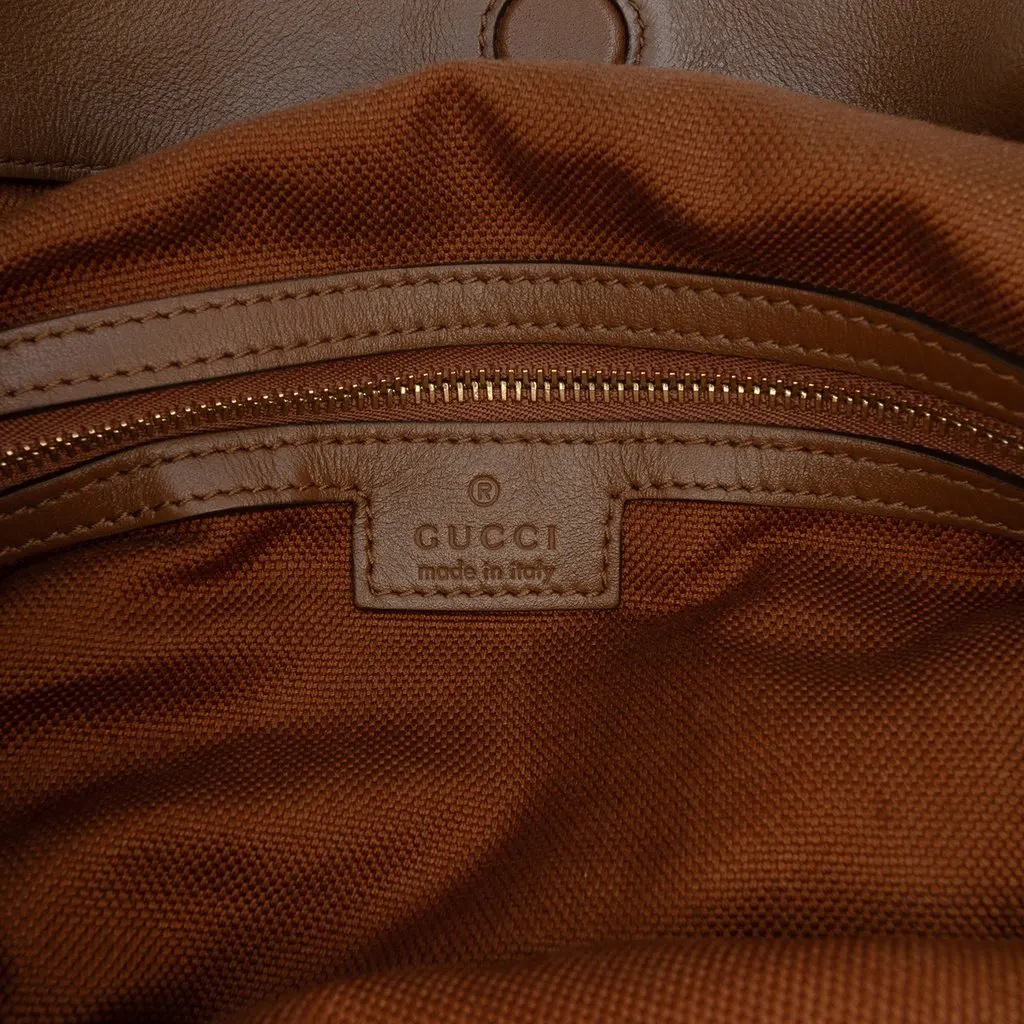Gucci Large GG Suede Horsebit Beatrix Hobo Brown Suede Very good - Box View