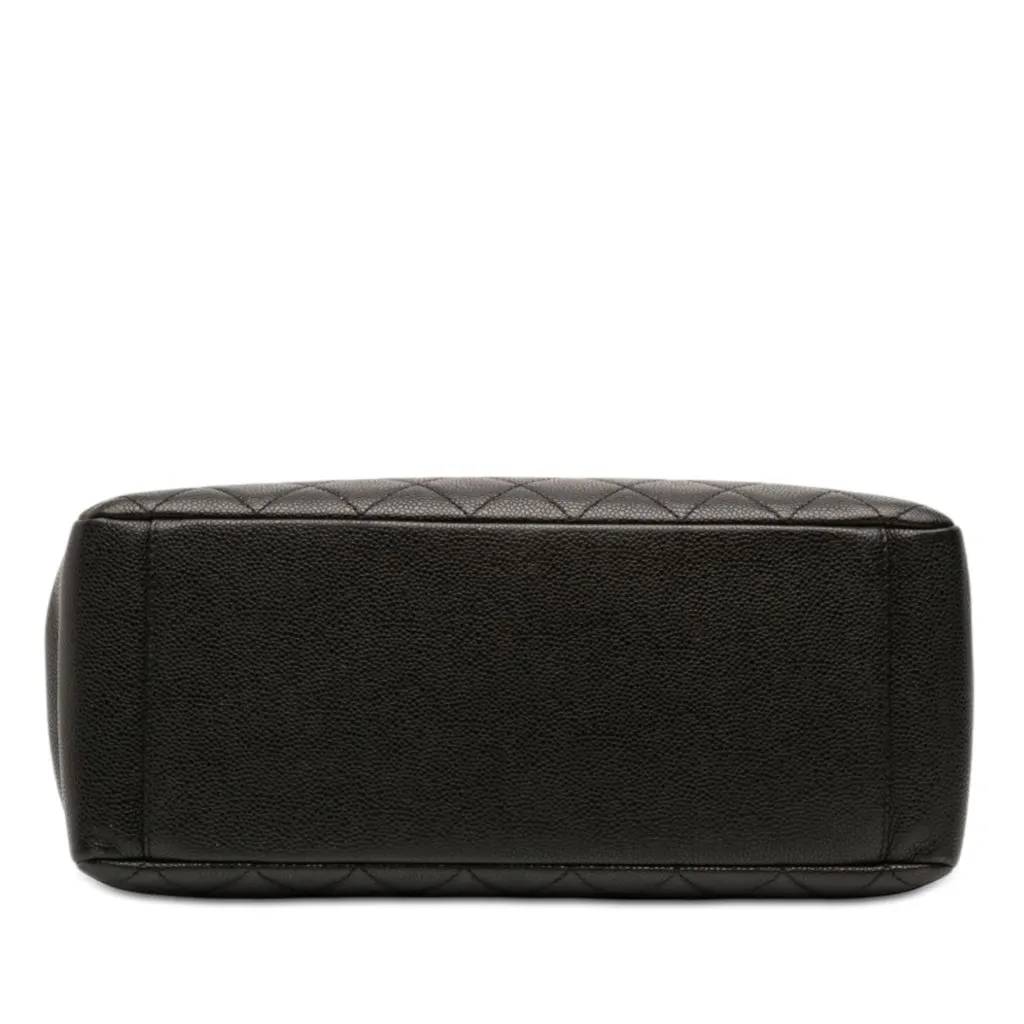 Chanel Caviar Grand Shopping Tote Black Leather Good - Inside View