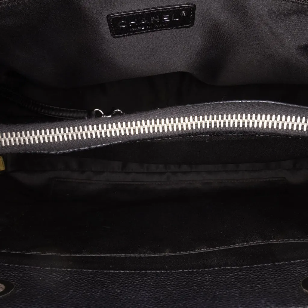 Chanel Caviar Grand Shopping Tote Black Leather Good - Model View