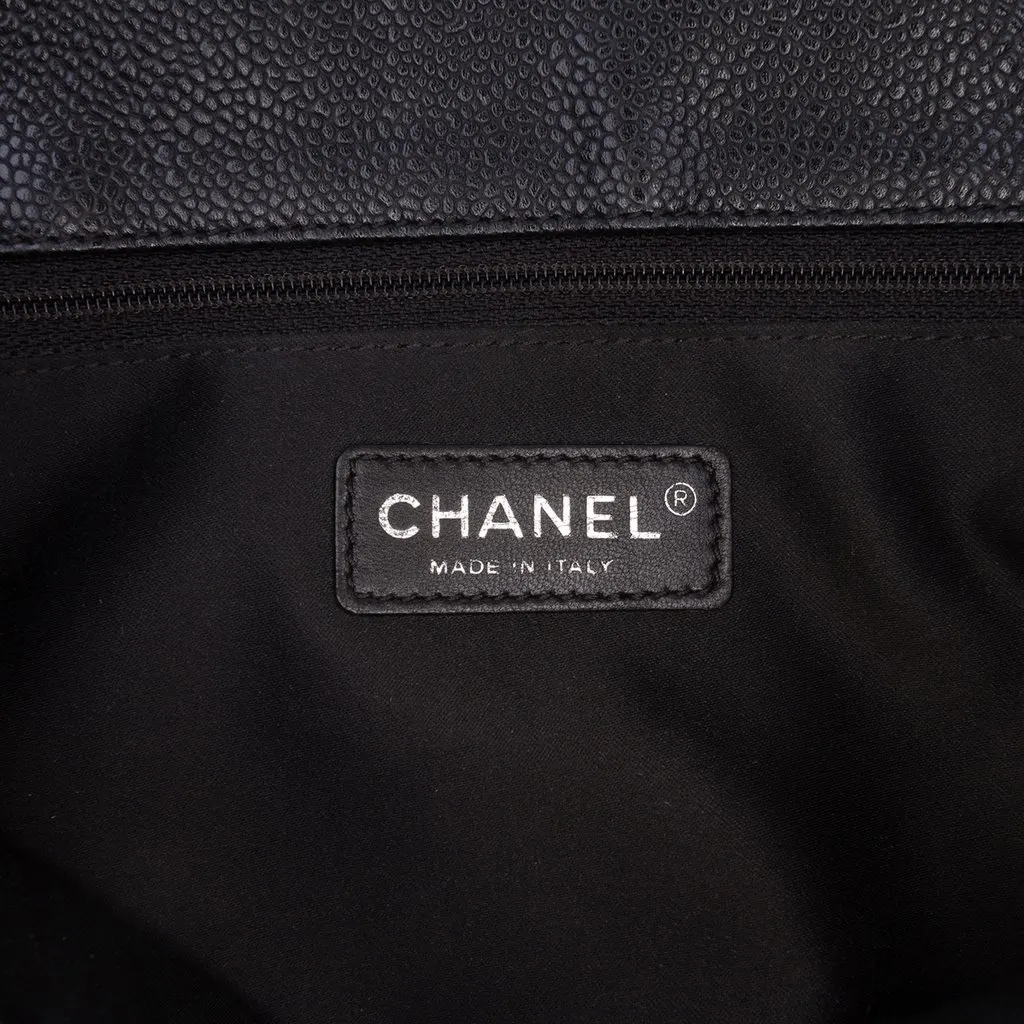 Chanel Caviar Grand Shopping Tote Black Leather Good - Box View