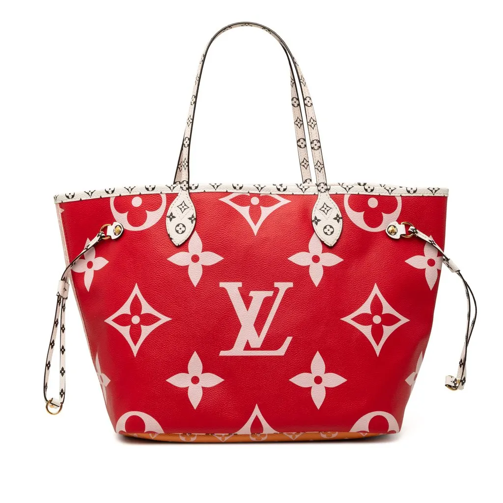 Louis Vuitton Monogram Giant Neverfull MM Red Very good - Front View