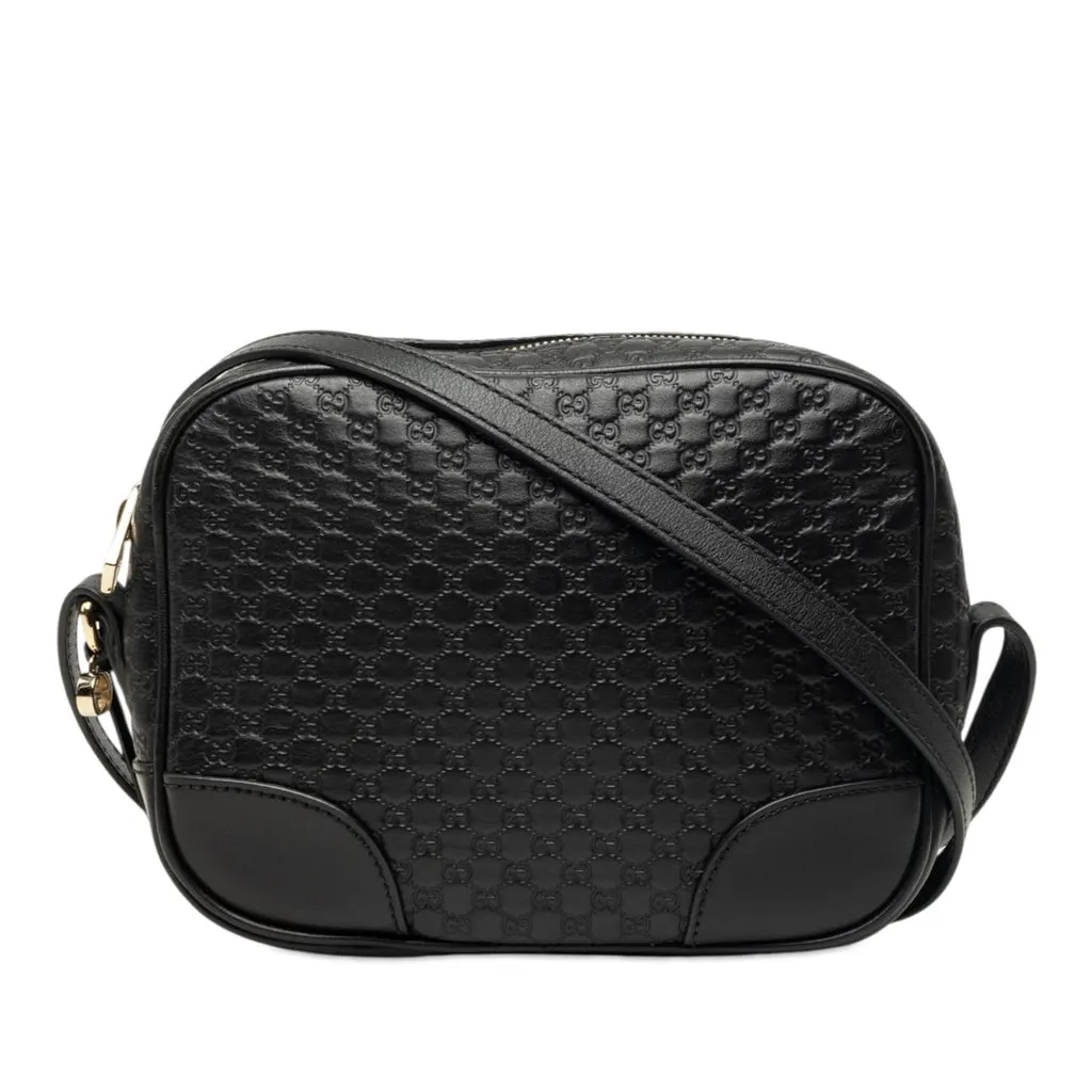 Gucci Microguccissima Bree Crossbody Black Leather Very good - Front View