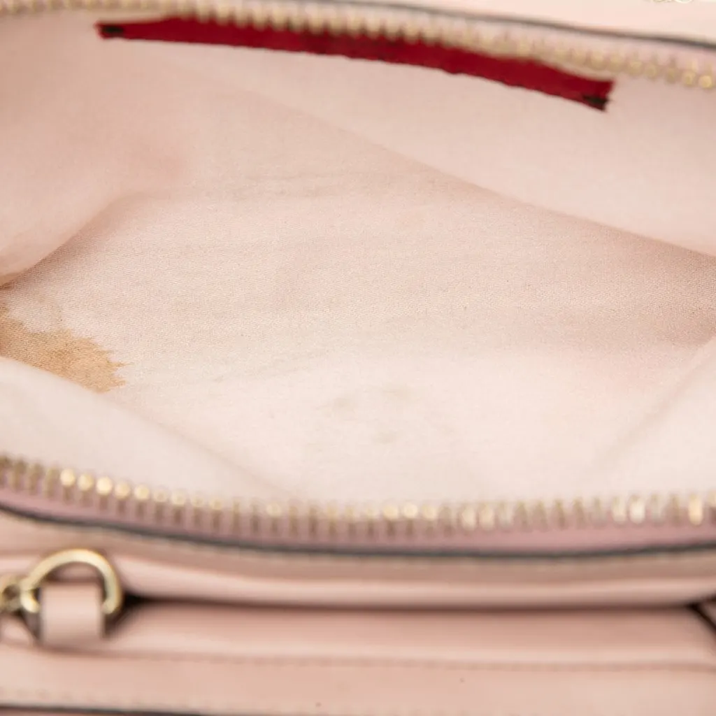 Valentino Leather Rockstud Double Zip Crossbody Pink Leather Very good - Model View