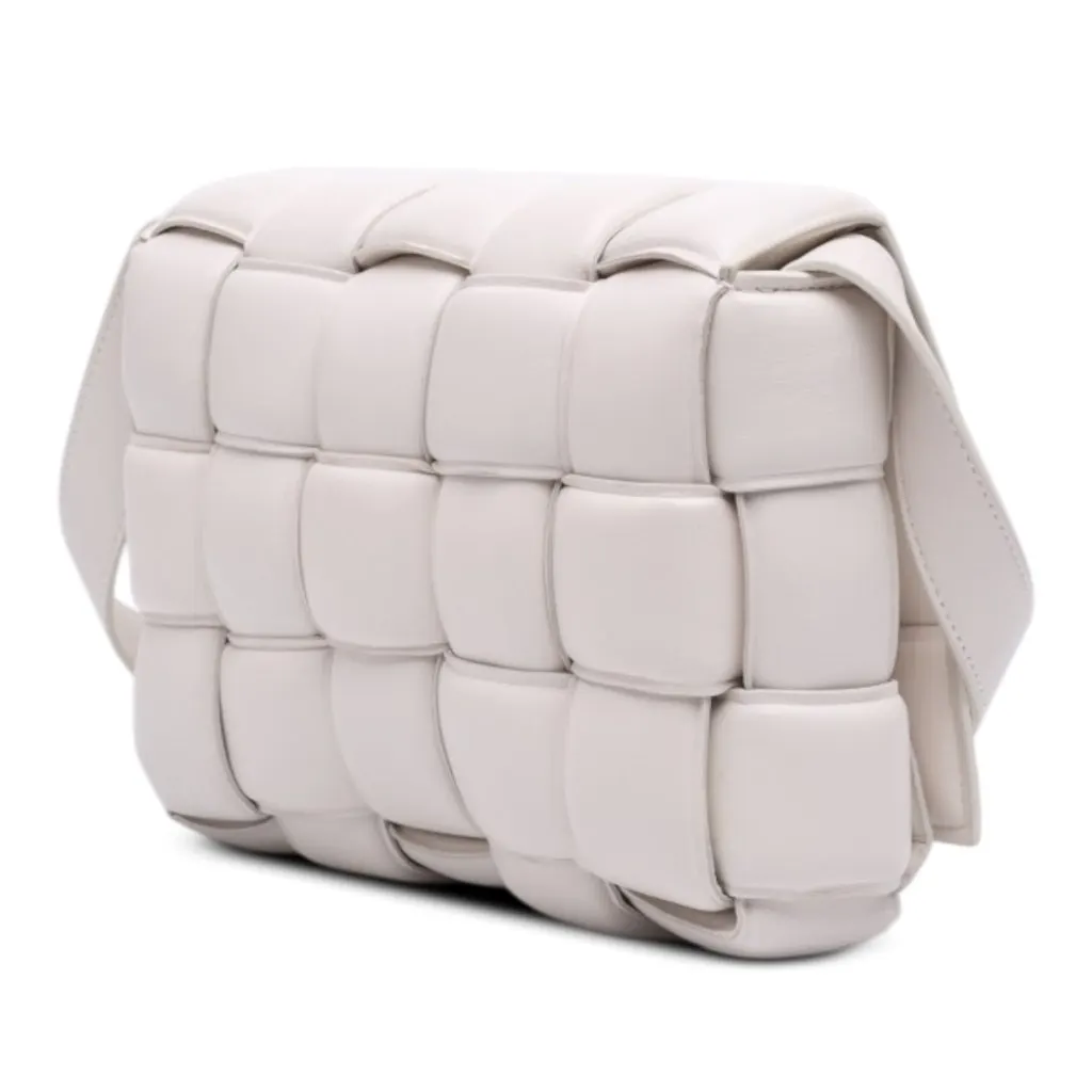 Bottega Veneta Nappa Intrecciato Padded Cassette Crossbody White Leather Very good - Back View