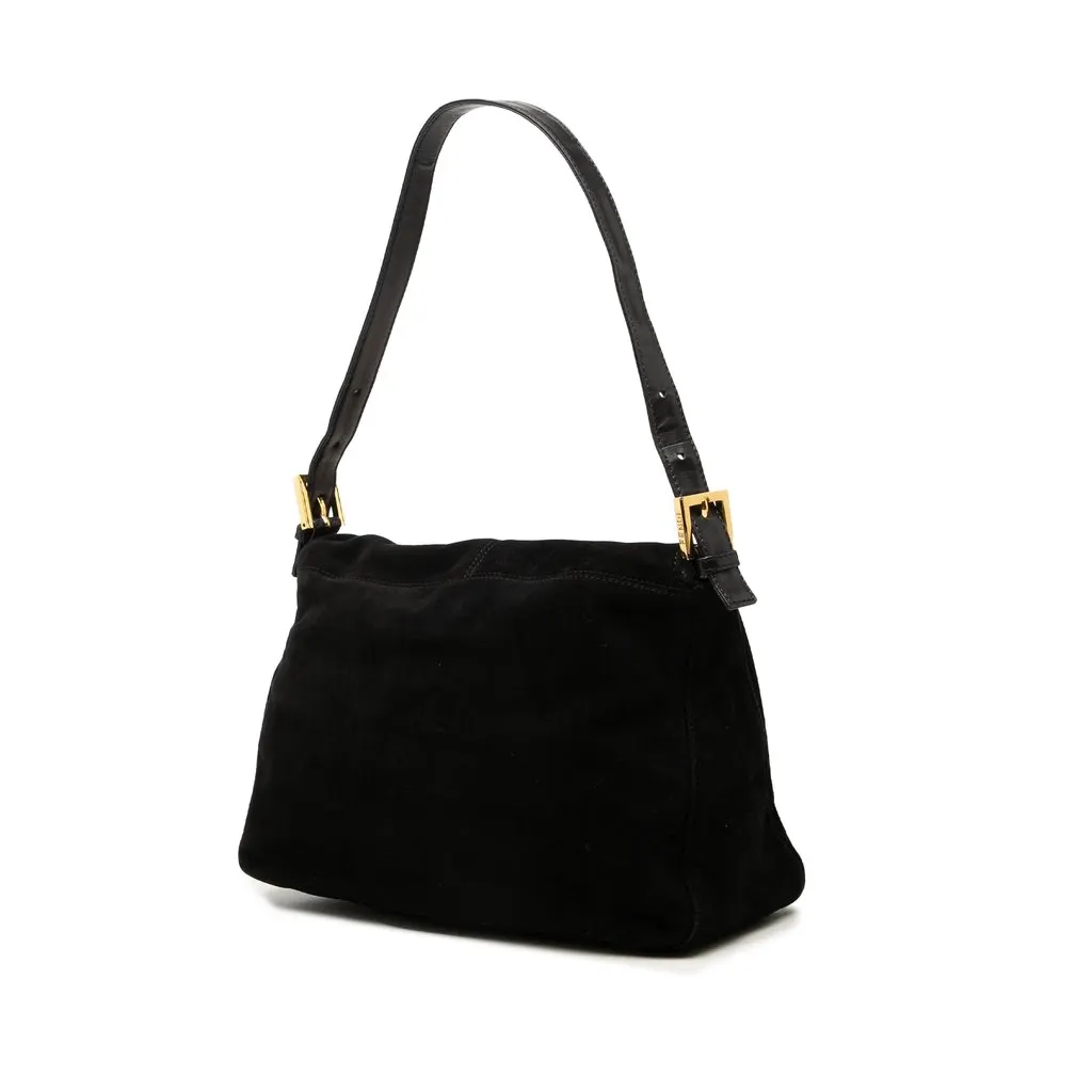 Fendi Suede Mamma Forever Black Leather Good - Back View