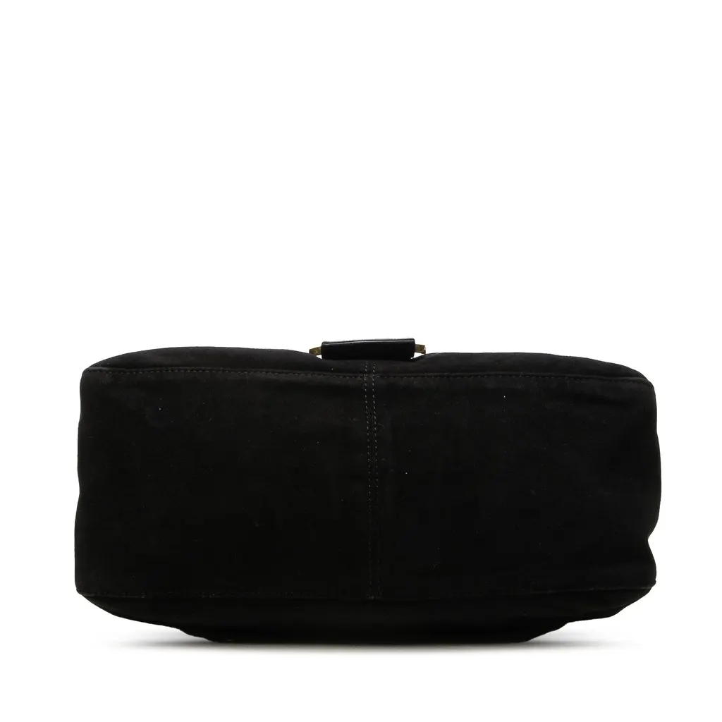 Fendi Suede Mamma Forever Black Leather Good - Inside View