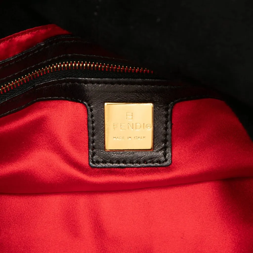 Fendi Suede Mamma Forever Black Leather Good - Box View