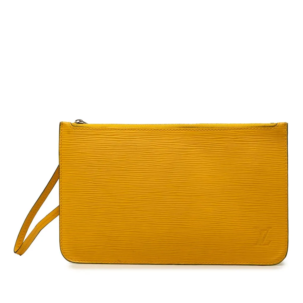 Louis Vuitton Epi Neverfull Pouch Yellow Leather Very good - Front View