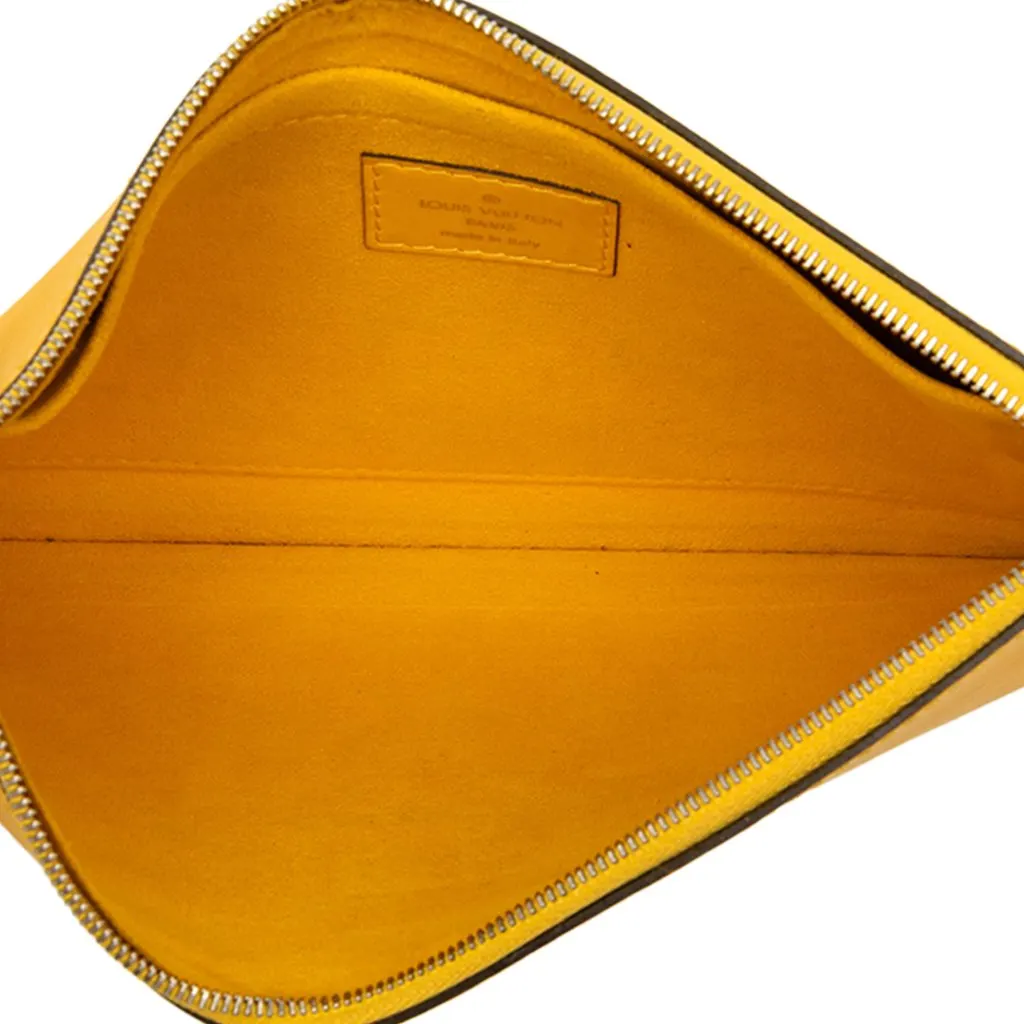 Louis Vuitton Epi Neverfull Pouch Yellow Leather Very good - Model View
