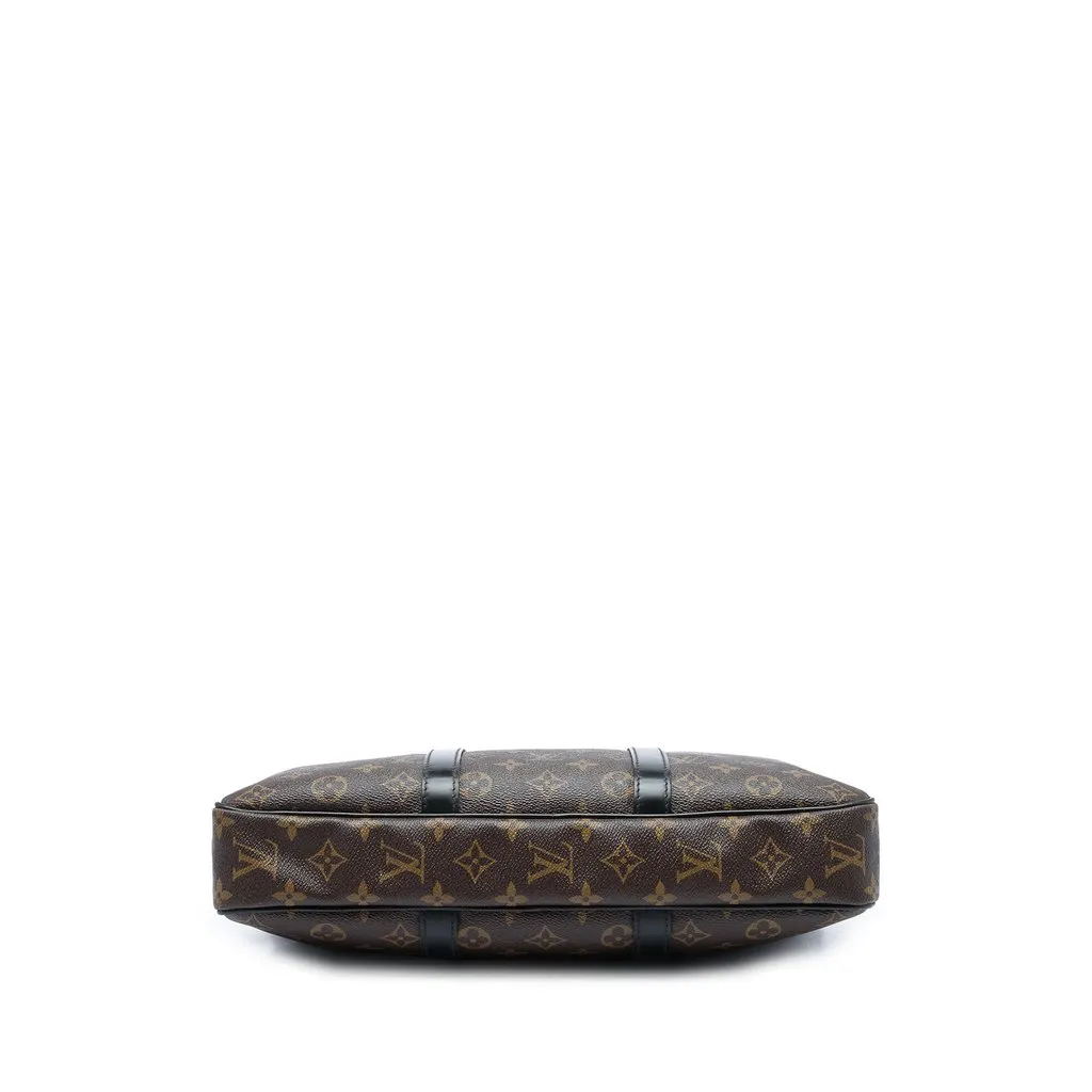 Louis Vuitton Monogram Macassar Porte Documents Jour Brown Canvas Very good - Inside View
