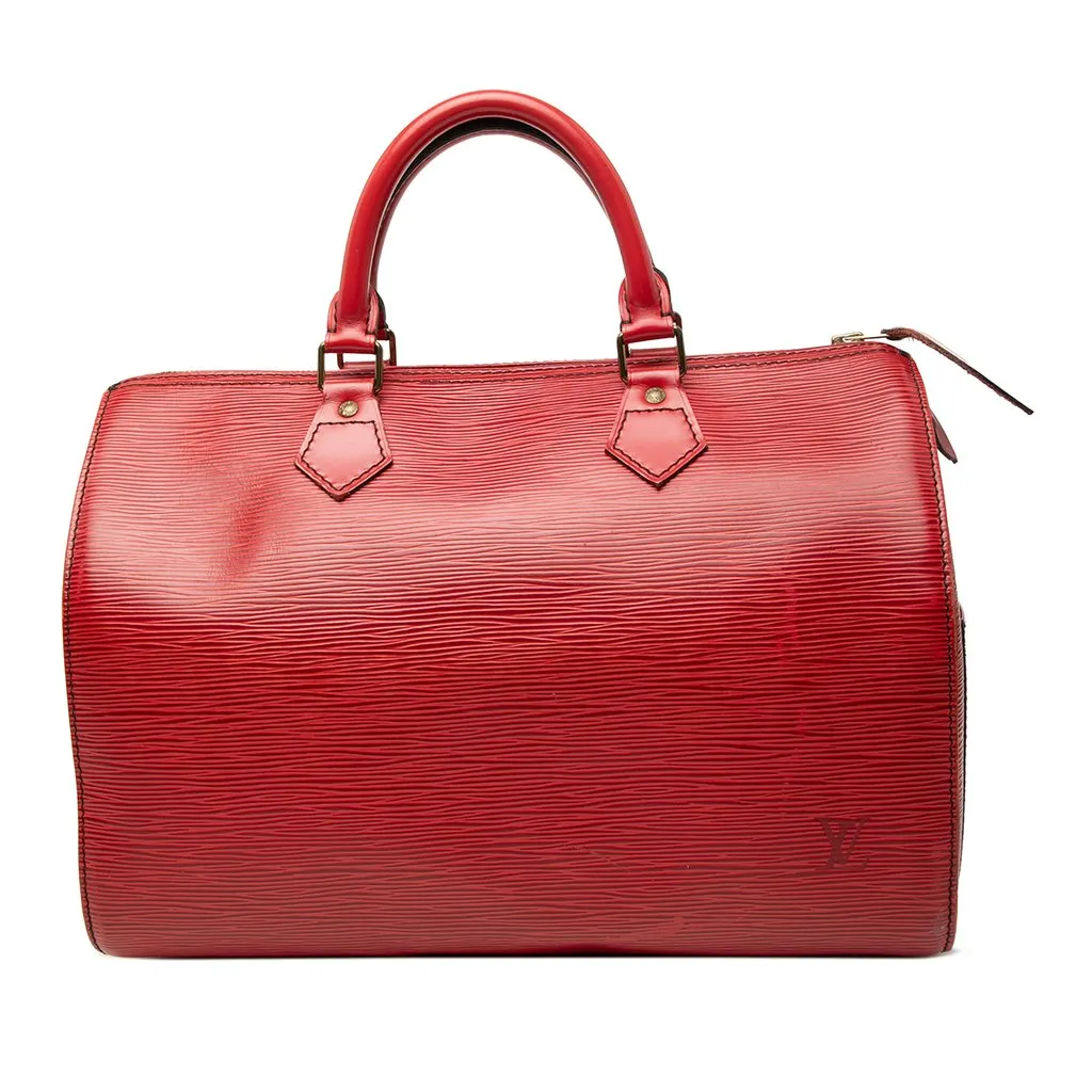 Louis Vuitton Epi Speedy 30 Red Leather Very good - Front View