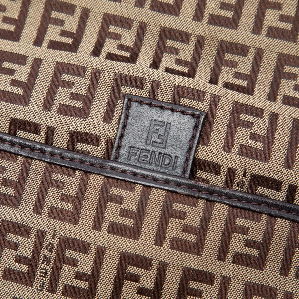 Fendi Zucchino Canvas Crossbody Beige Very good - Box View