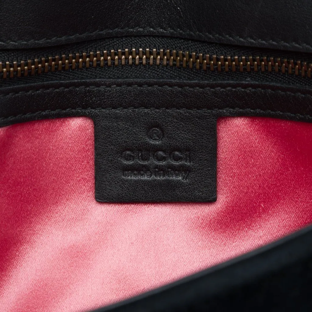 Gucci Medium GG Marmont Matelasse Velvet Shoulder Bag Black Very good - Box View