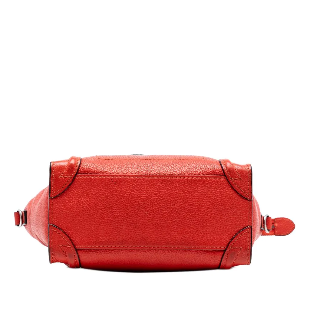 Celine Nano Leather Luggage Tote Orange Leather Very good - Inside View
