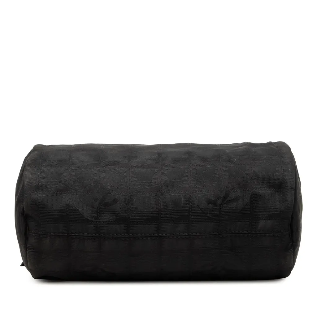 Chanel New Travel Line Nylon Barrel Shoulder Bag Black Polyamide Good - Inside View