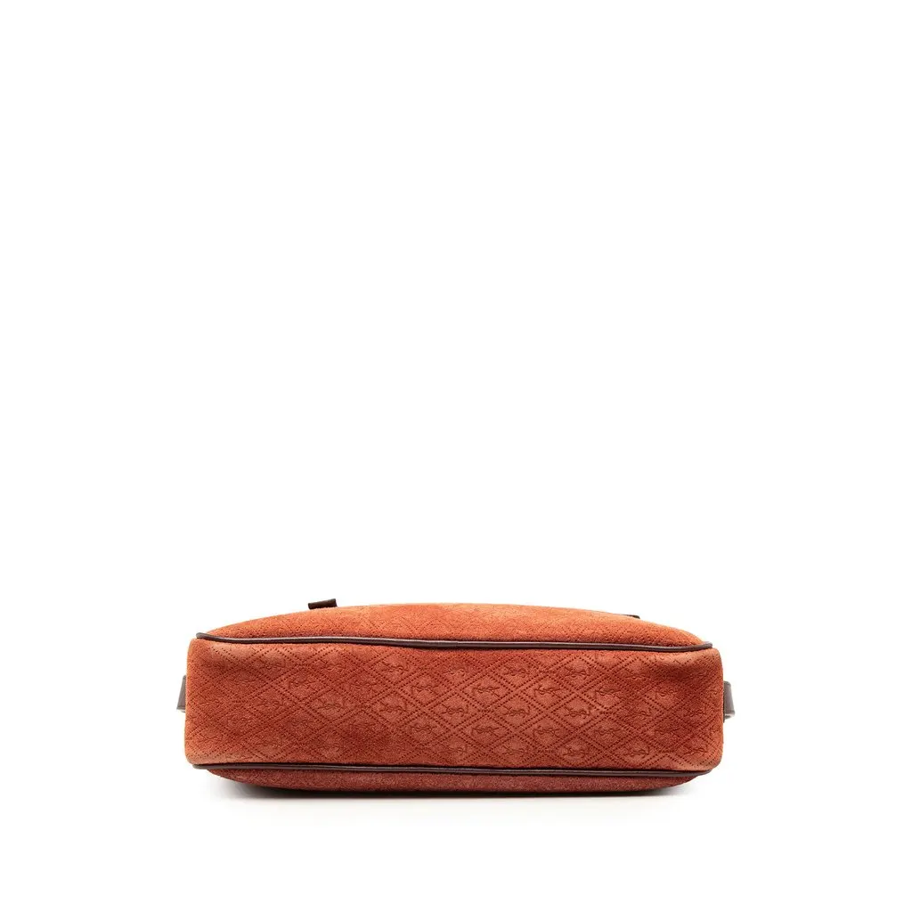 Saint Laurent Suede Monogram All Over Camera Bag Brown Leather Very good - Inside View