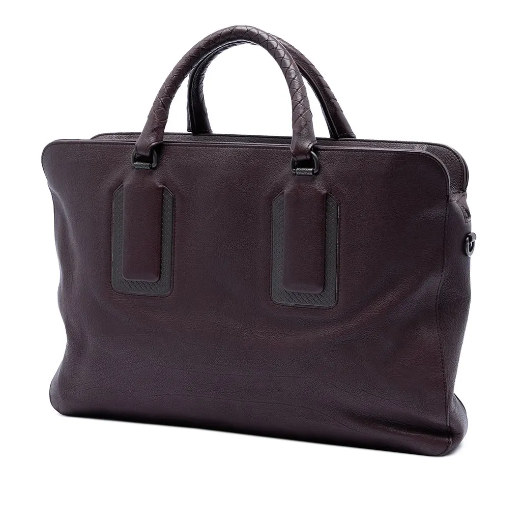 Bottega Veneta Leather Business Bag Red Leather Very good - Back View