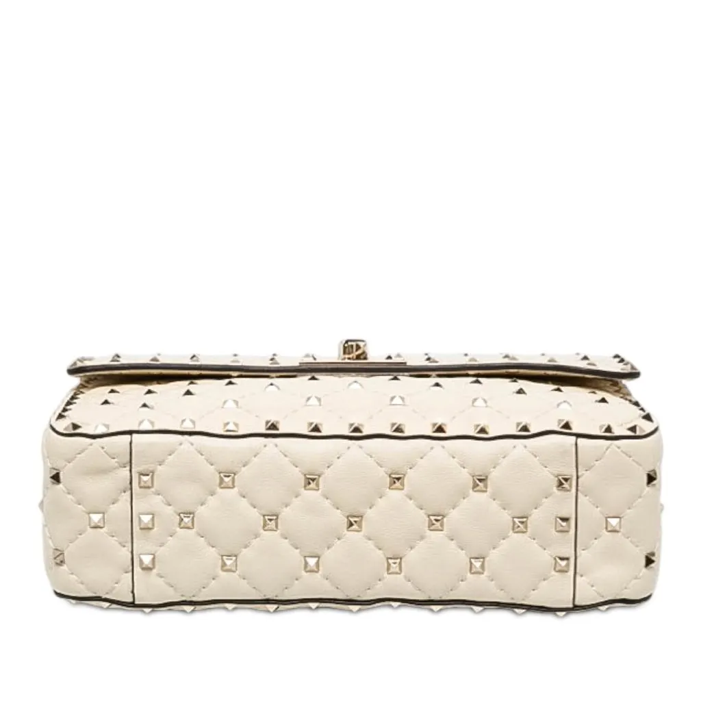 Valentino Medium Nappa Rockstud Spike Satchel White Leather Very good - Inside View