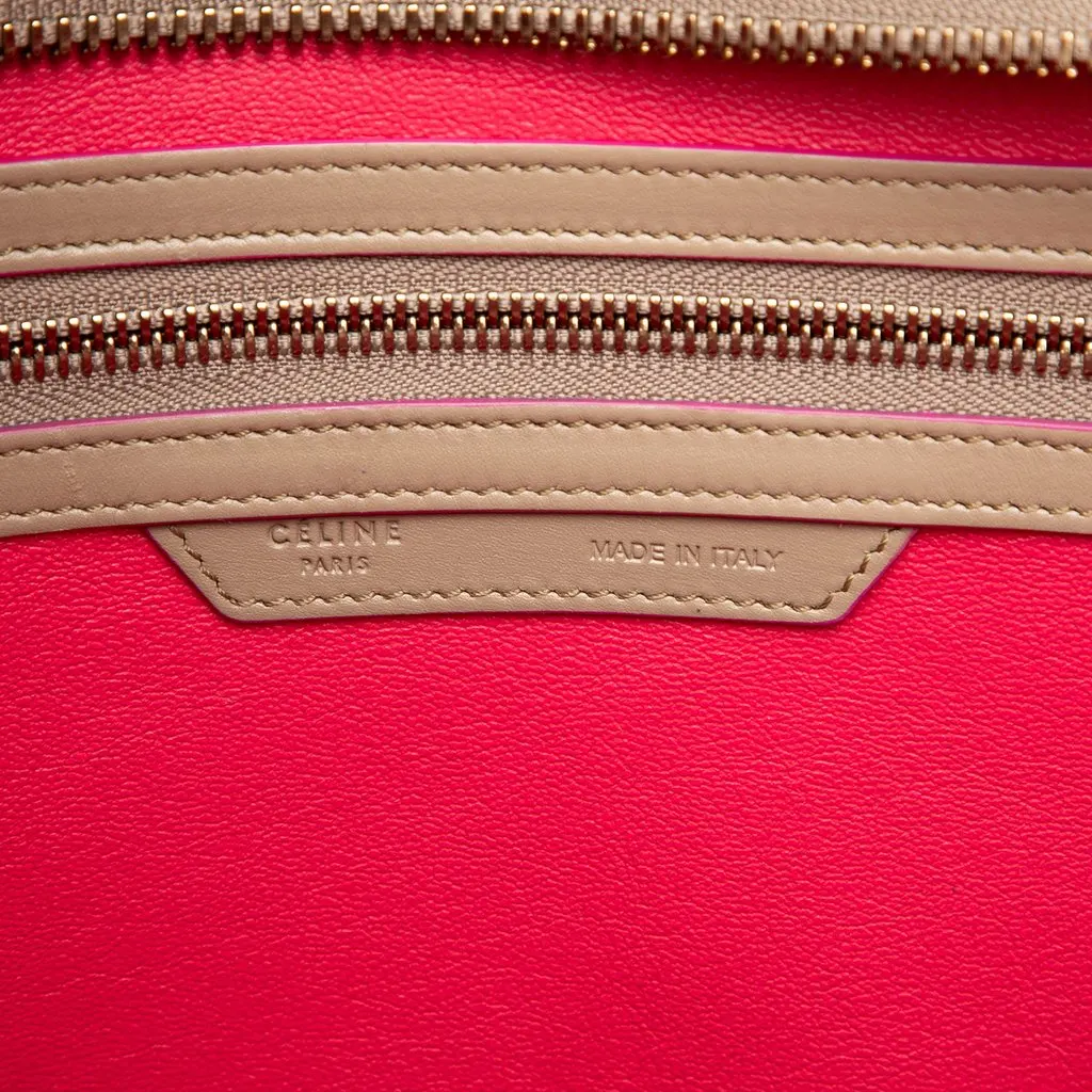 Celine Mini Smooth Calfskin Luggage Tote Beige Leather Very good - Box View