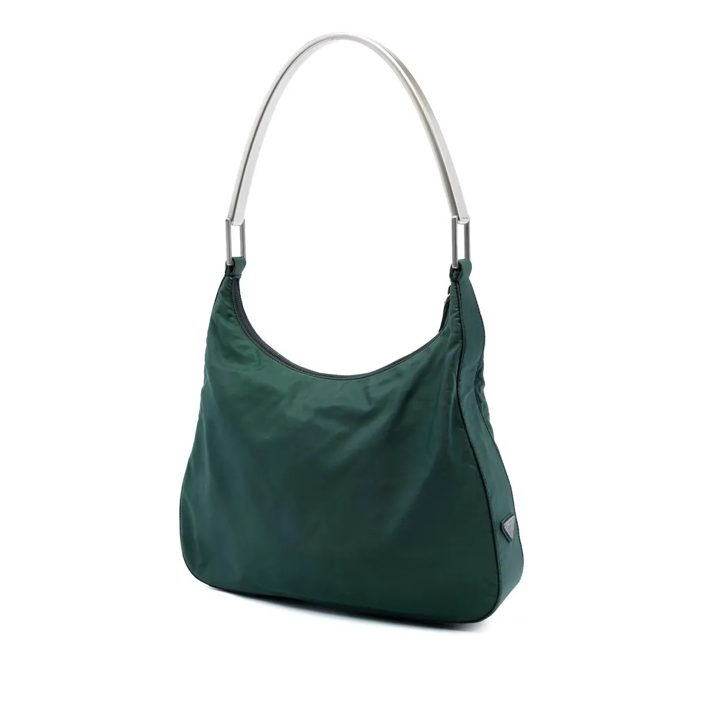 Prada Tessuto Shoulder Bag Green Very good - Back View