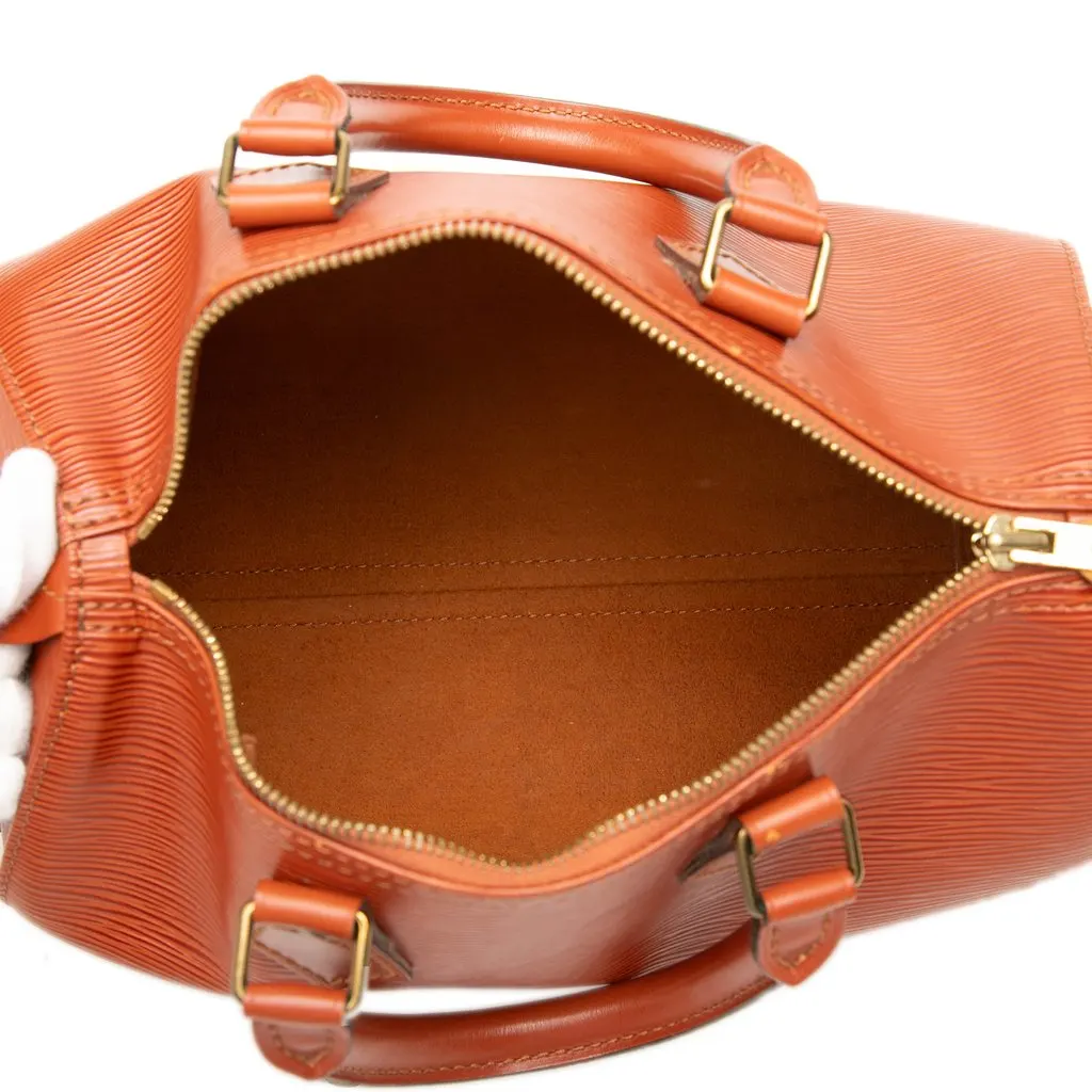 Louis Vuitton Epi Speedy 25 Brown Leather Good - Model View