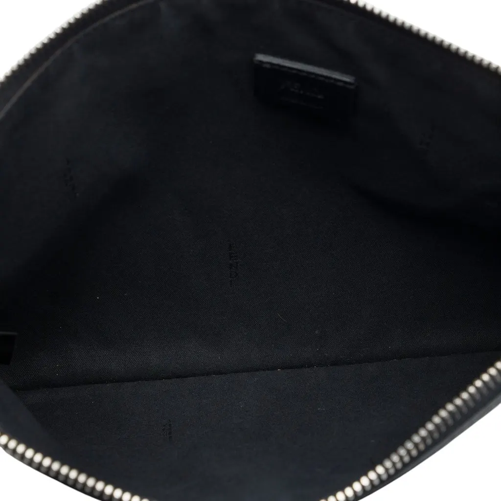 Fendi Leather Monster Clutch Black Leather Very good - Model View