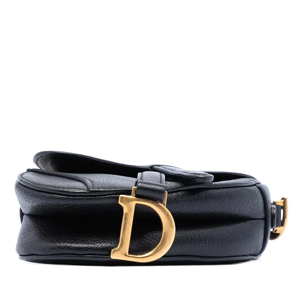 Dior Micro Goatskin Saddle Bag Black Leather Very good - Inside View