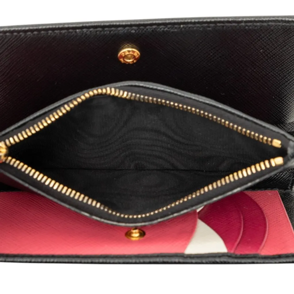 Prada Saffiano Bifold Long Wallet Black Leather Very good - Box View